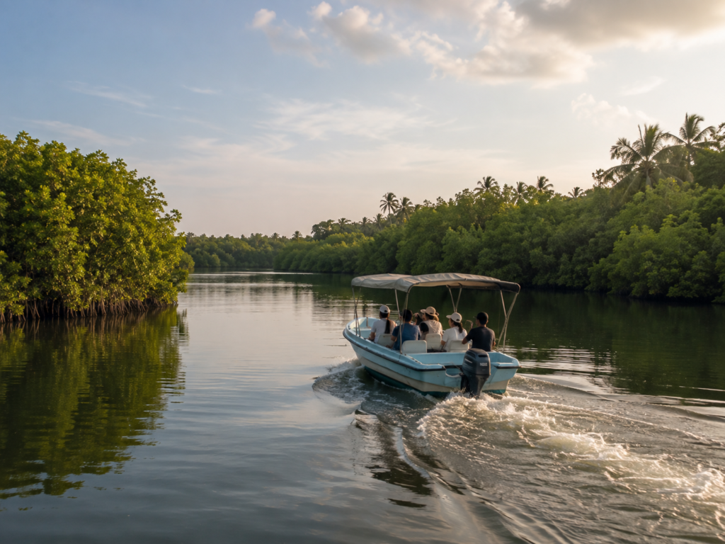 Boat tour through Negombo Lagoon