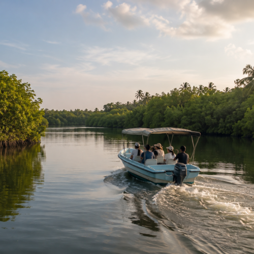 Boat tour through Negombo Lagoon