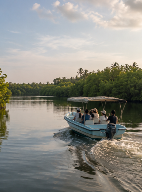 Boat tour through Negombo Lagoon