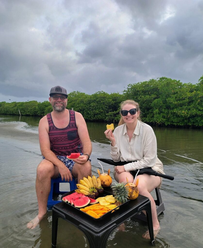 Couple enjoying a boat ride in Negombo