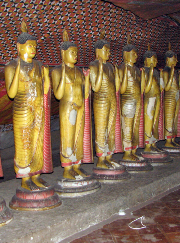 Buddhist statues inside Dambulla Cave Temple